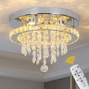Modern K9 Crystal LED Ceiling Chandelier – Luxury Remote Control Pendant Light