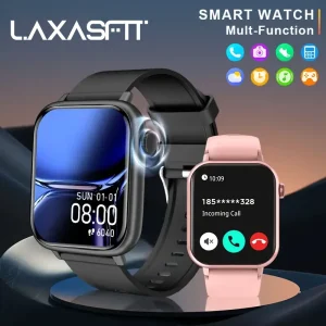 LAXASFIT 2025 Smart Watch – Bluetooth Call, Voice Assistant & 100+ Sports Modes
