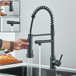 Pull-Down Kitchen Sink Faucet – 360° Rotating Dual-Mode Mixer Tap