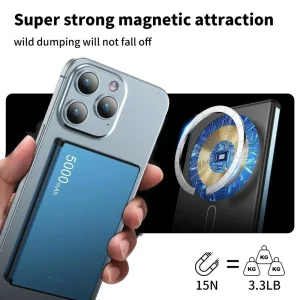 Magnetic Wireless Power Bank 5000mAh – 15W Fast Charging Portable Charger